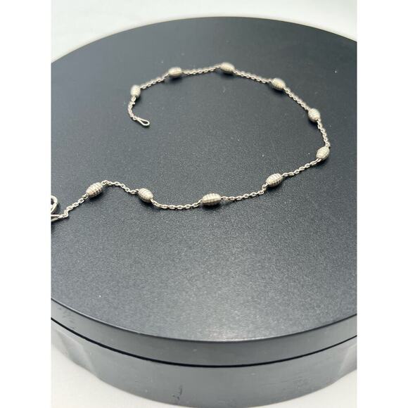 Signed Fine Sterling Silver 950 Large Bracelet or Small Anklet 2.44 grams, 9" - Picture 7 of 11